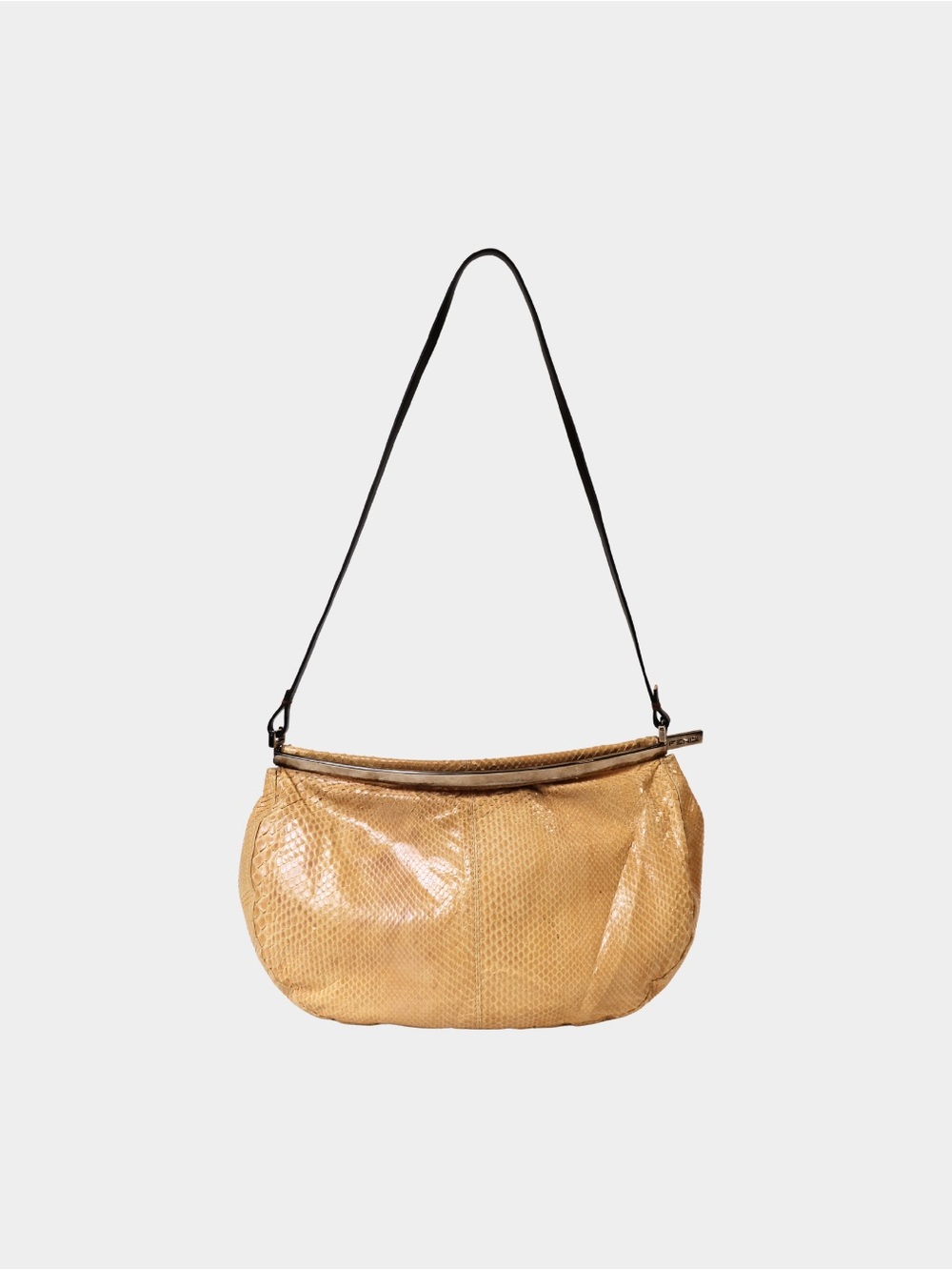 RARE Fendi Python Metal Clasp Shoulder Bag